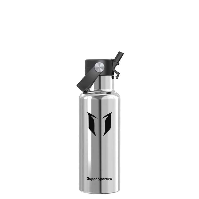 Nerezová termoska Super Sparrow, 500 ml, s uzáverom so slamkou, bez obsahu BPA, ultraľahká športová fľaša na cesty, do školy, do prírody