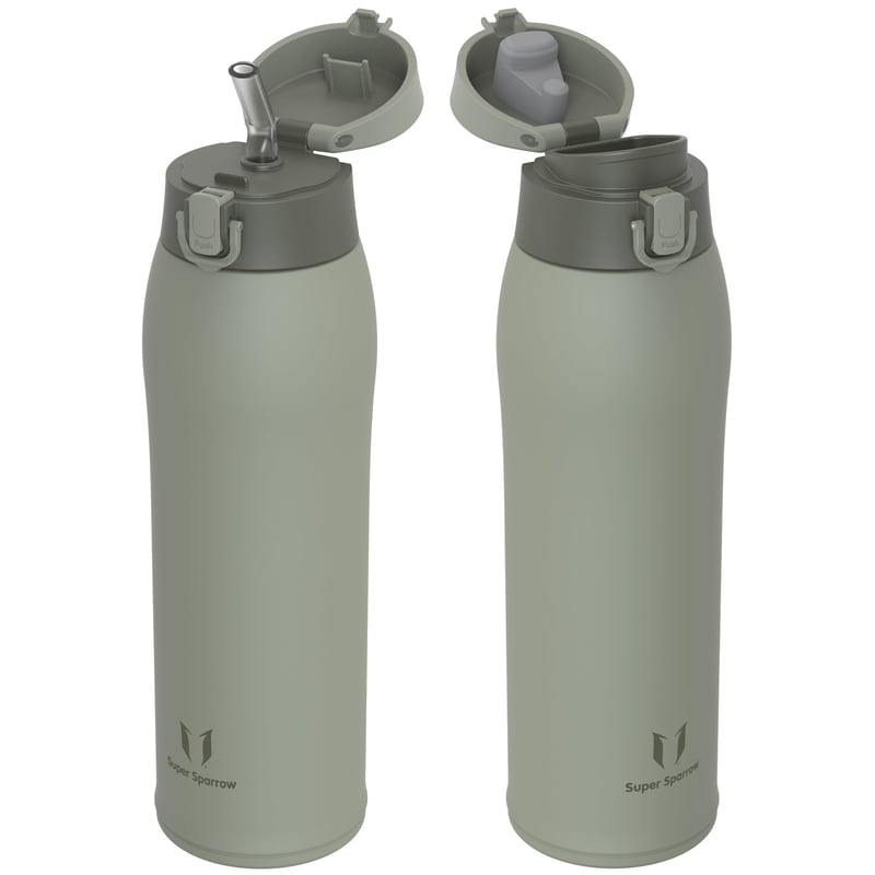 Termos din oțel inoxidabil Super Sparrow 950 ml - cu 2 capace - sticlă termoizolantă