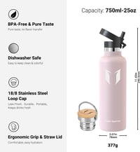 Nerezová termoska Super Sparrow s 2 uzávermi, bez obsahu BPA – 750 ml 3