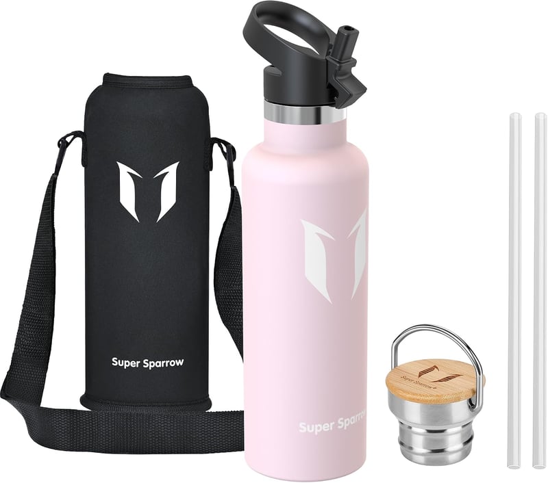 Nerezová termoska Super Sparrow s 2 uzávermi, bez obsahu BPA – 750 ml