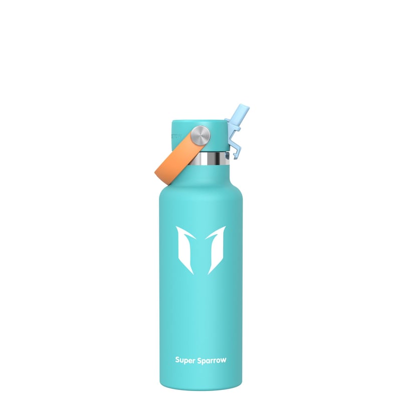 Termoska z nehrdzavejúcej ocele Super Sparrow s viečkom so slamkou, bez BPA - 350 ml