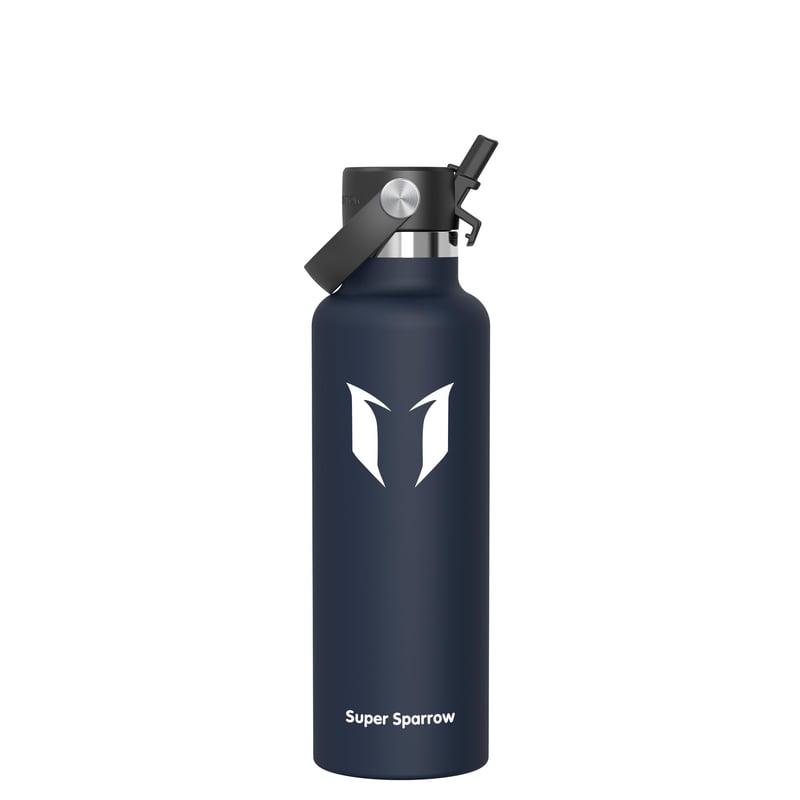 Super Sparrow termos boca od nehrđajućeg čelika s čepom na slamku - mornarsko plava - 750 ml