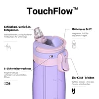 Bidon sport Super Sparrow TouchFlow Tritan cu pai - 750 ml - recipient pentru băuturi fără BPA, etanș, pentru sport și activități în aer liber 2