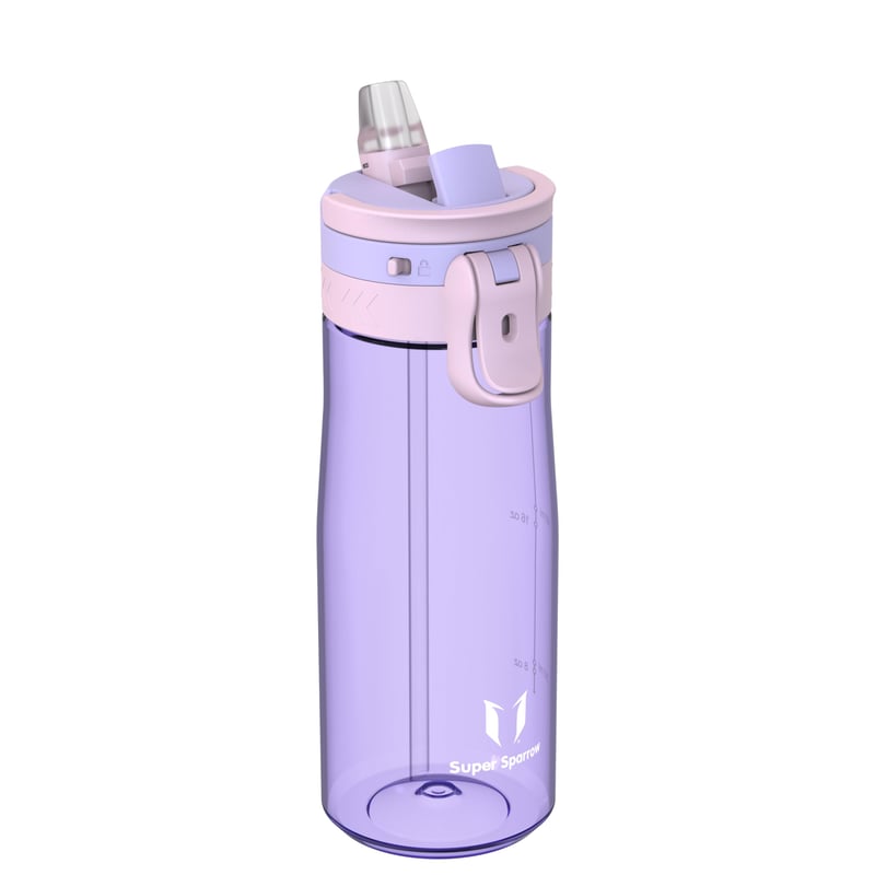 Bidon sport Super Sparrow TouchFlow Tritan cu pai - 750 ml - recipient pentru băuturi fără BPA, etanș, pentru sport și activități în aer liber
