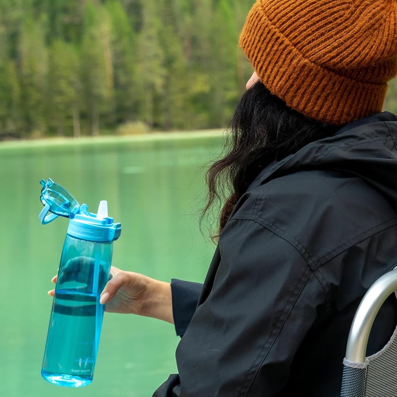 Super Sparrow TouchSip BPA-mentes sportpalack 500/750/1000ml Tritan szívószállal - 500 ml, Mint Green