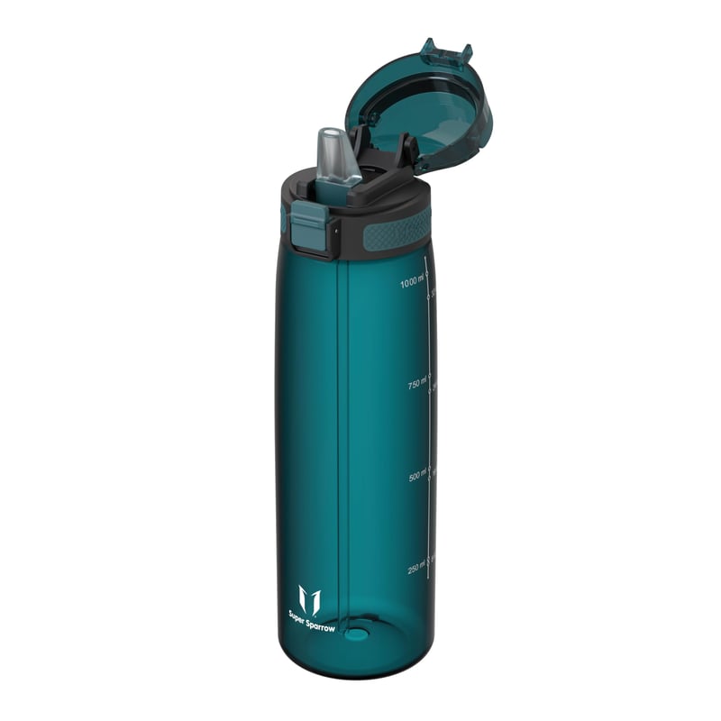 Športová fľaša Super Sparrow TouchSip bez obsahu BPA, z materiálu Tritan, so slamkou, 500 ml / 750 ml / 1000 ml, ľahká a udržateľná, na vonkajšie použitie a kempovanie