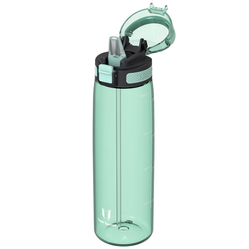 Športová fľaša Super Sparrow TouchSip so slamkou, z tritanu, bez BPA – 1 l