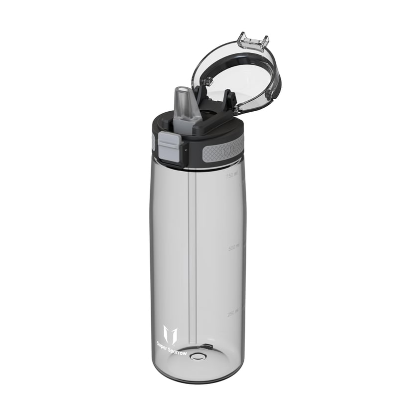 Super Sparrow TouchSip Tritan sportska boca sa slamkom, bez BPA - 750 ml, siva