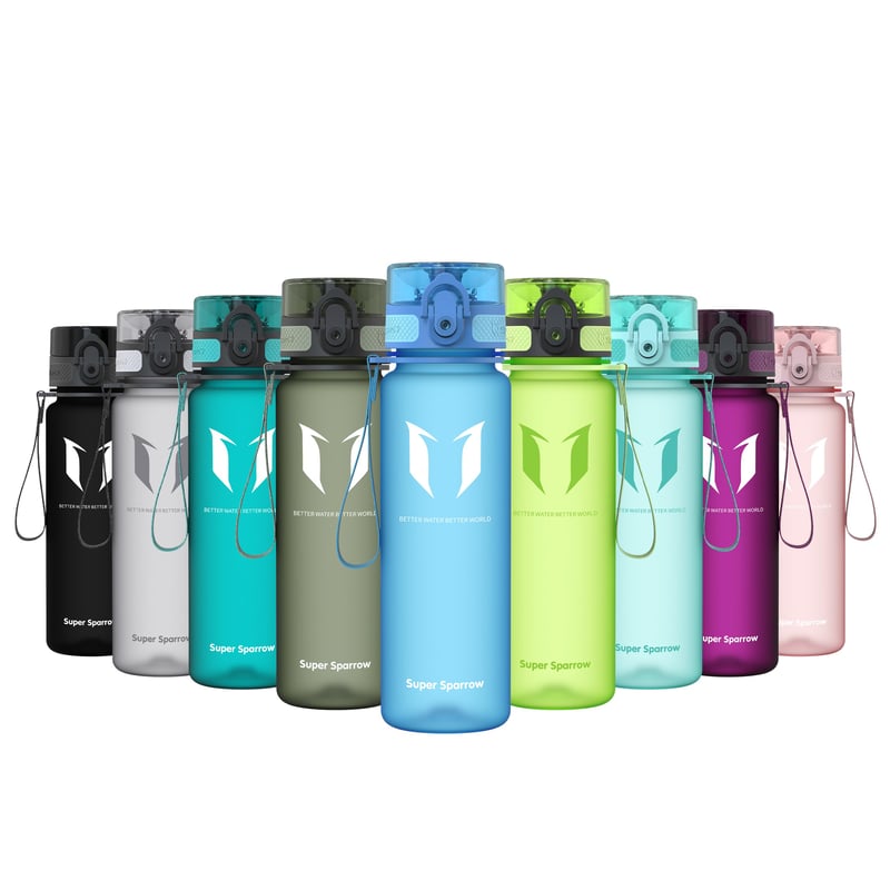Sticlă de apă Super Sparrow 500 ml, bidon sport din Tritan fără BPA pentru ciclism, fitness și sporturi în aer liber, sticlă ușoară și sustenabilă