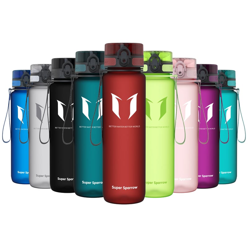 Športová fľaša Super Sparrow Tritan bez obsahu BPA – Imperial Red – 1000 ml