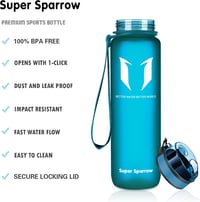 Super Sparrow Tritan Ivópalack 350-1000ml BPA-mentes Sportpalack Kerékpár Fitness Szabadidő - 750 ml, Sea Glass. 2