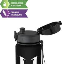 Super Sparrow Tritan Ivópalack 350-1000ml BPA-mentes Sportpalack Kerékpár Fitness - 500 ml, Black 2