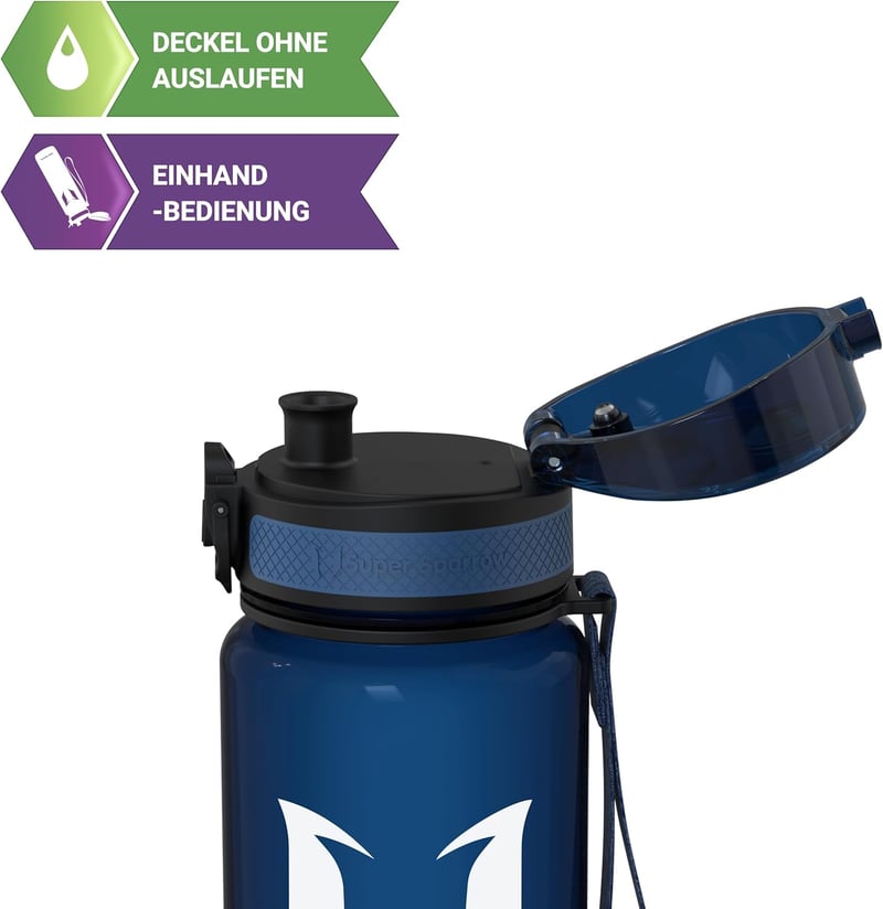 Super Sparrow Tritan Ivópalack 350-1000ml BPA-mentes Sportpalack Kerékpár Fitness - 750 ml, Glossy Blueberry