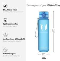 Super Sparrow Tritan sportpalack, BPA-mentes - 1000 ml, tengerkék 3