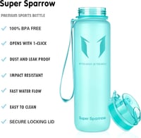 Super Sparrow Tritan Ivópalack 350-1000ml BPA-mentes Sportpalack Kerékpárhoz - 1,000 ml, Mint 2