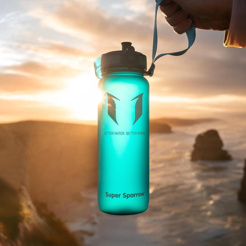 Super Sparrow Tritan Ivópalack 350-1000ml BPA-mentes Sportpalack Kerékpár Fitness - 500 ml, Black