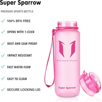 Super Sparrow Tritan Ivópalack 350-1000ml BPA-mentes Sportpalack Kerékpár Fitness - 500 ml, Pink 2