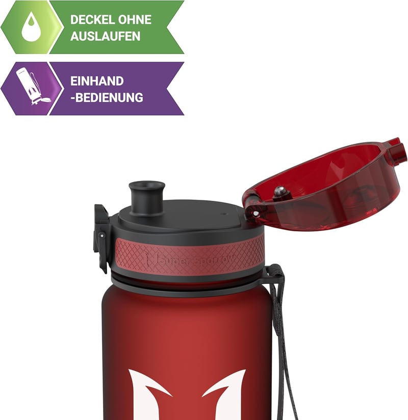 Super Sparrow Tritan Ivópalack 350-1000ml BPA-mentes Sportpalack Kerékpárhoz Edzéshez - 1,000 ml, Imperial Red