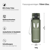 Športová fľaša na vodu Super Sparrow Tritan 750 ml, bez obsahu BPA, vhodná na bicykel, do fitka a na outdoorové aktivity, ľahká a udržateľná, nepretekajúca 3