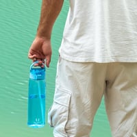 Športová fľaša Super Sparrow Tritan so slamkou, 500 ml, fialová – renovovaná — Na boku sa nachádza škrabanec (stav: pozri 2. obrázok) 8