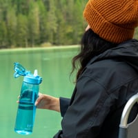 Športová fľaša Super Sparrow Tritan so slamkou, 500 ml, fialová – renovovaná — Na boku sa nachádza škrabanec (stav: pozri 2. obrázok) 7