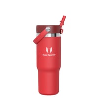 Nerezová termoska na pitie Super Sparrow Twistpath s viečkom so slamkou Flex – 900 ml – bez obsahu BPA, nepriepustná, kompatibilná s držiakmi na nápoje v aute 1