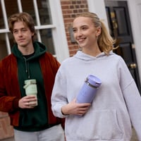 Termos din oțel inoxidabil Super Sparrow Twistpath cu capac și pai flexibil, 620 ml, fără BPA, compatibil cu suportul de pahar auto 8