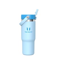 Nerezová termoska na pitie Super Sparrow Twistpath s viečkom so slamkou Flex – 900 ml – bez BPA, nepriepustná, kompatibilná s držiakom na poháre v aute 1