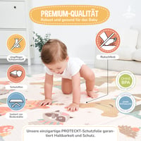 SUPERBE BEBE Detská hracia podložka 180x200x1,5 cm XXL Skladacia vodoodolná penová podložka na plazenie a hranie pre deti Obojstranná podlahová podložka 5
