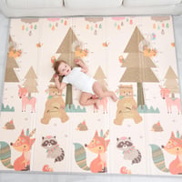 SUPERBE BEBE Detská hracia podložka 180x200x1,5 cm XXL Skladacia vodoodolná penová podložka na plazenie a hranie pre deti Obojstranná podlahová podložka 1