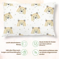 Detský vankúš SUPERBE BEBE s bavlnenou obliečkou 33x45 cm – mäkký hypoalergénny vankúš pre deti od 1 do 3 rokov – ideálny do postieľky, na cestovanie aj na popoludňajší spánok 2