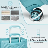 Supercase kemény bőrönd 31L kézipoggyász 4 kerekű TSA zárral türkiz - S(55cm 31L), Turquoise 3