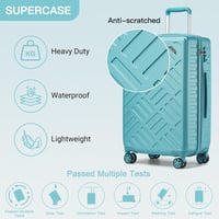 Supercase kemény bőrönd 31L kézipoggyász 4 kerekű TSA zárral türkiz - S(55cm 31L), Turquoise 2