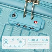 Supercase kemény bőrönd 31L kézipoggyász 4 kerekű TSA zárral türkiz - S(55cm 31L), Turquoise 4