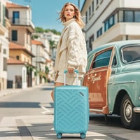 Supercase kemény bőrönd 31L kézipoggyász 4 kerekű TSA zárral türkiz - S(55cm 31L), Turquoise 7