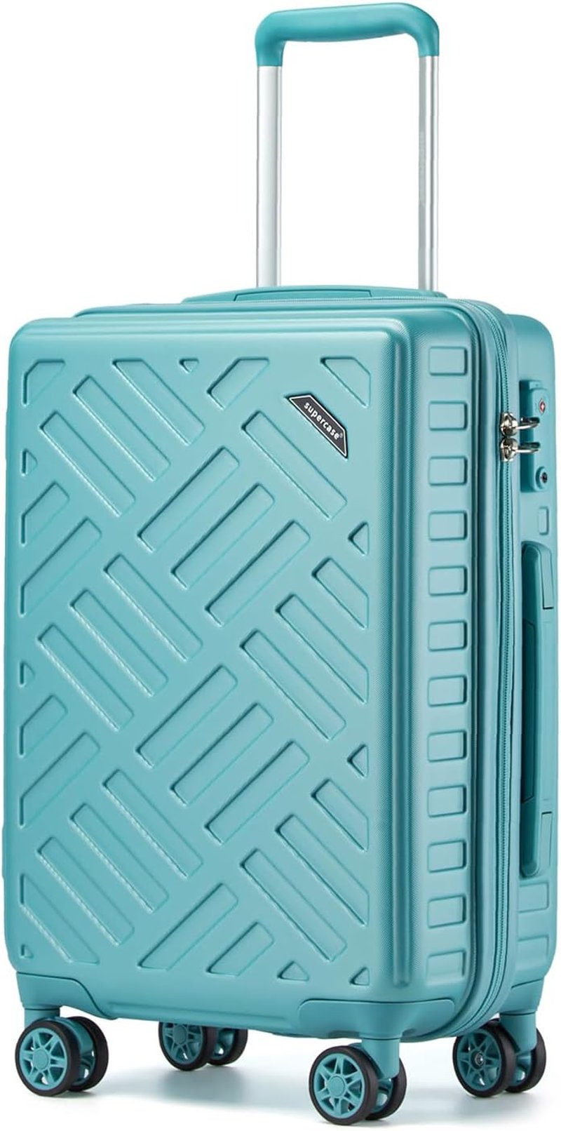 Supercase kemény bőrönd 31L kézipoggyász 4 kerekű TSA zárral türkiz - S(55cm 31L), Turquoise