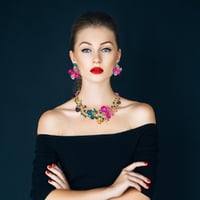 SUPERFINDINGS Kristály Virág Nyaklánc és Fülbevaló Szett Esküvőre Menyasszonyi Ékszer 6