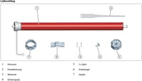 Motor tubular SuperRollo RM30MM 30 Nm pentru rulouri SW60 – capacitate portantă max. 66 kg, pentru ax octogonal din oțel de 60 mm, set complet 4