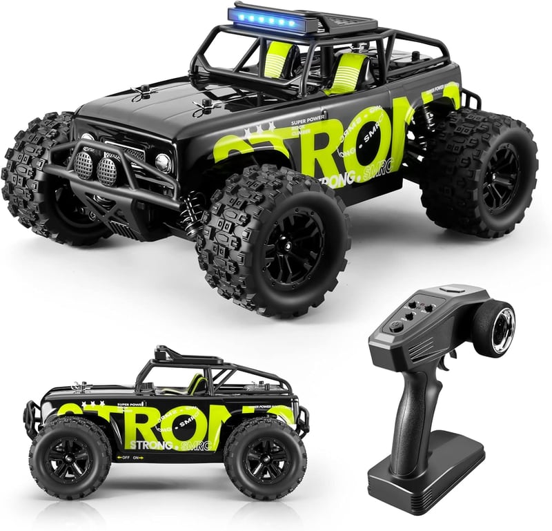 SupKonXi Távirányítós Autó 4WD Terepjáró 40 km/h, 1:18 Monster Truck, 2.4GHz Terep Crawler, 2 Akkumulátor 60 Perc Játékidő, Játékautó Gyerek