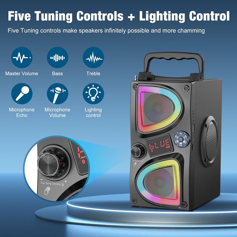SUPNIU Bluetooth Hangszóró Kettős Mikrofonnal Vezeték Nélküli