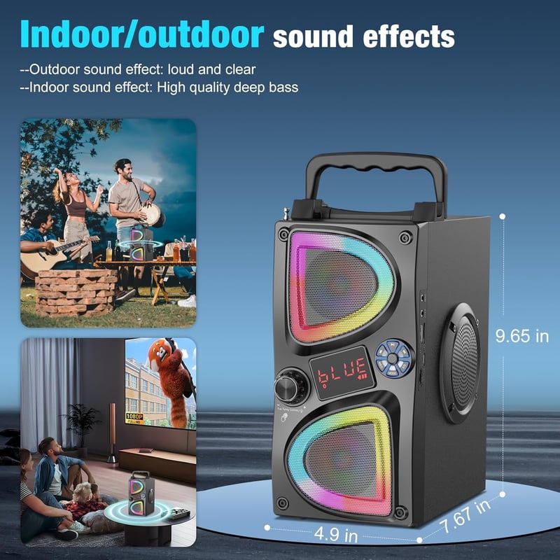 SUPNIU Bluetooth Hangszóró Kettős Mikrofonnal Vezeték Nélküli