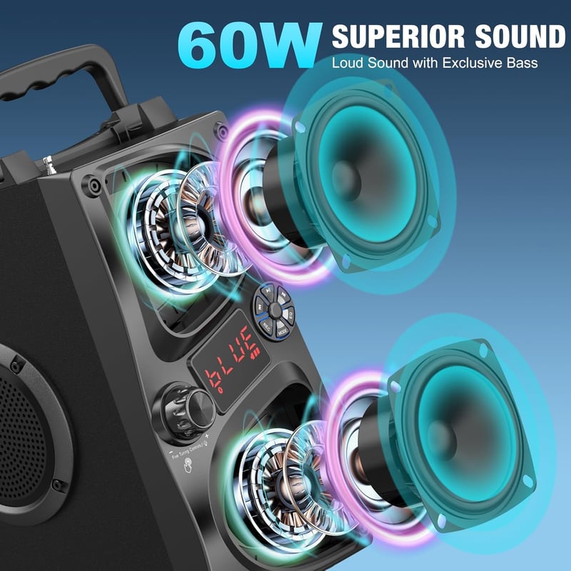 SUPNIU Bluetooth Hangszóró Kettős Mikrofonnal Vezeték Nélküli