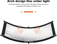 SUPON U-alakú Fotó Reflektor Szett 180x60cm - Stúdió Világítás 4 Színnel (Ezüst/Arany/Fekete/Fehér) Állvánnyal és Hordtáskával 7