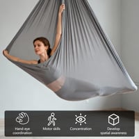 Set leagăn pentru yoga aeriană SUPRBIRD, hamac pentru yoga, leagăn de interior, 150x280 cm, gri 3