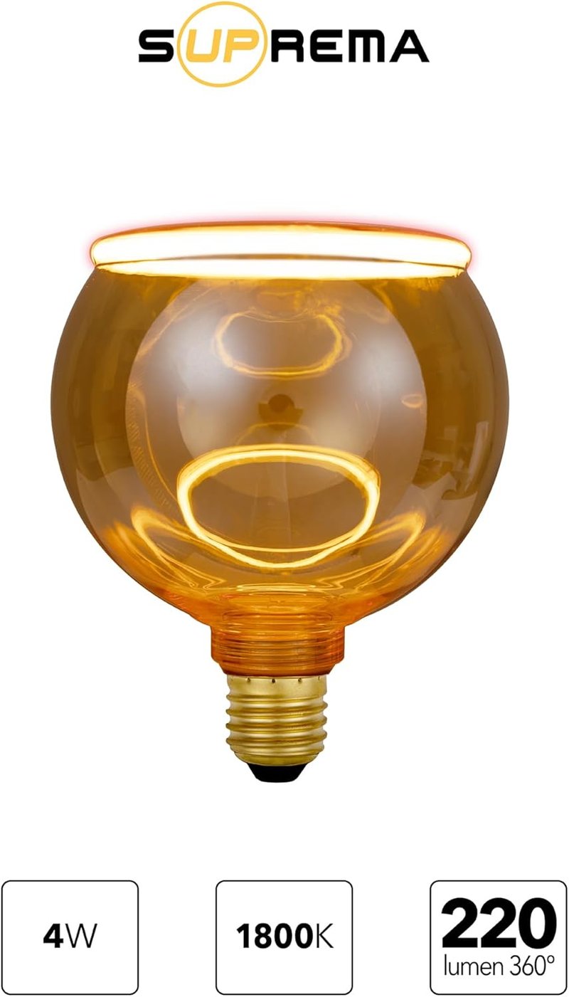 Suprema E27 4W Amber LED Gyűrű Izzó Meleg Fehér 1800K 125mm