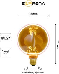 Suprema E27 4W Amber LED Gyűrű Izzó Meleg Fehér 1800K 130mm 4