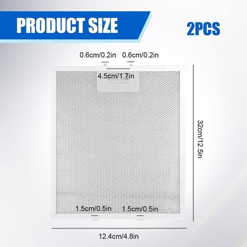 SUPRROW 2db Alumínium Zsírszűrő Páraelszívóhoz 320x260x9mm Fém Hálós