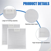 SUPRROW 2db Alumínium Zsírszűrő Páraelszívóhoz 320x260x9mm Fém Hálós 4