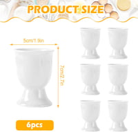 SUPRROW 6 darabos porcelán tojástartó szett fehér 2