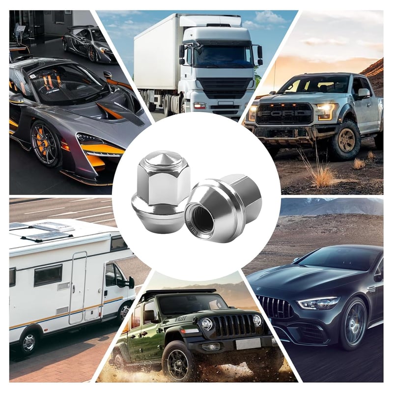 SUPRROW 8db univerzális kerékanya M12x1.5 króm sapkás zárt kúpos 60° Ford Toyota